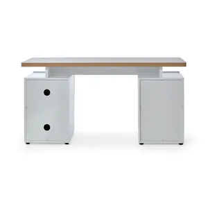 Ercie Desk White/Riviera Oak