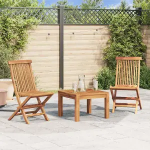 vidaXL Folding Garden Chairs 2 pcs Solid Teak Wood