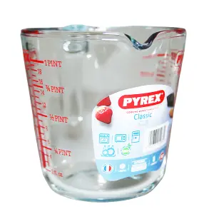 Pyrex Clic Measuring Jug Clear/Red (0.5L)