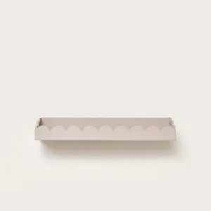 Melody Maison Taupe Scalloped Wall Storage Shelf - 61cm