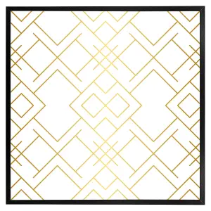 Golden geo pattern (Picutre Frame) / 30x30" / Black