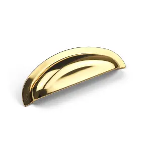 Bright Brass Cup Cabinet Handle 96mm Centres