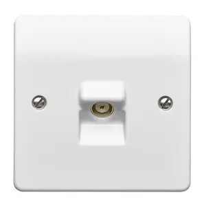 MK Single TV socket Gloss White