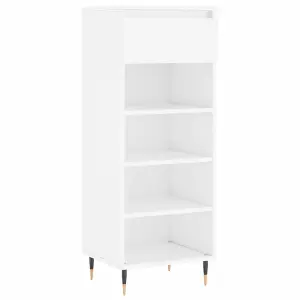 Shoe Cabinet High Gloss White 40x36x105 cm Engineered Wood