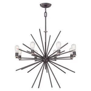 Elstead Carnegie 8 Light Ceiling Pendant Western Bronze Finish, E27