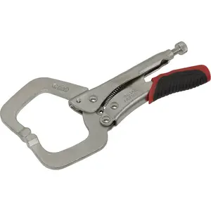 170mm Locking C-Clamp Pliers with 0-50mm Jaw Capacity and Knurled Adjustment