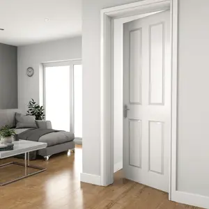 Easy fit 4 panel White Adjustable Internal Door & frame set, (H)1988mm-1996mm (W)759mm-771mm