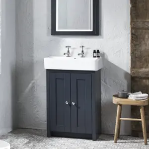 Newton 575mm Single Bathroom Vanity with Basin Dark Gray Matt