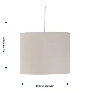 First Choice Lighting Set of 2 Natural Linen 25cm Pendant Lightshades