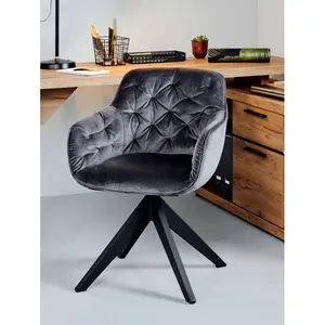 Kensington Upholstered Dining Chair Grey Velvet