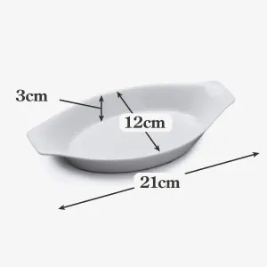 WM Bartleet & Sons Porcelain Oval Gratin Dish, 21cm