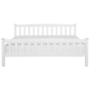 Wooden EU Super King Size Bed White GIVERNY