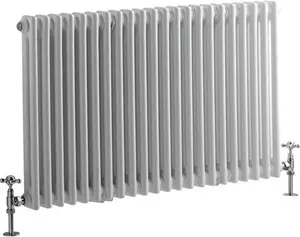 Traditional Column Radiators - Milano Windsor White Victorian Style Radiator - 600mm X 425mm Without Feet