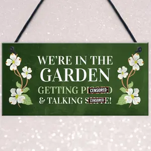 Funny Garden Sign Hanging Wall Sign Summerhouse Plaque Gift For Her