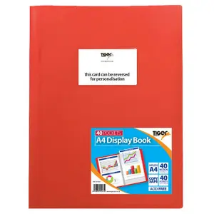 Tiger A4 Flexi Display Book Red (10 Pockets)