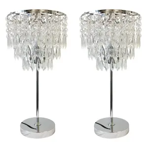 Pagan Metal Table Lamp (Set of 2) Chrome