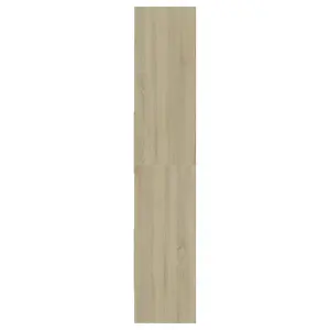 Berkfield Book Cabinet White and Sonoma Oak 60x35x180 cm Engineered Wood