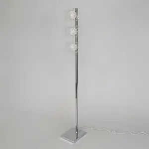 Litecraft Verona Chrome 3 Light Wire Globe Floor Lamp