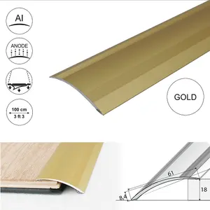 Value 5 Pack A49 61mm Anodised Aluminium Self Adhesive Door Threshold Ramp Profile Gold 1m