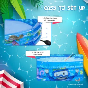 Sun Club Inflatable 3 Ring Kids Paddling Pool