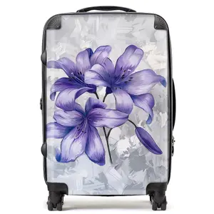 Purple Lilies Suitcase - Medium