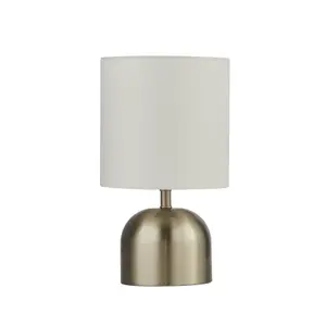 Lighting Collection Punar Satin Silver & White Touch Lamp