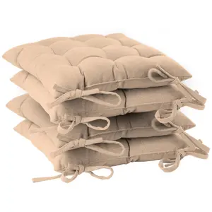 Harbour Housewares - Square Garden Chair Seat Cushions - Pack of 4