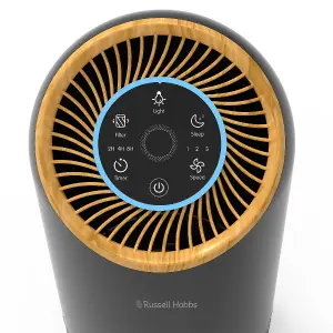 Russell Hobbs RHAP1031WDB, Clean Air Compact 2 Air Purifier in Wood & Black