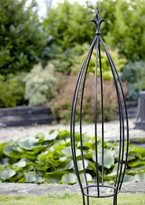 Garden Climbing Plant Obelisk Natural Black Heavy Duty