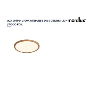 Nordlux Oja 29 Indoor Ceiling Light in Wood Foil (Diam) 29.4cm