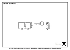 From The Anvil Black 30/35 6pin Euro Cylinder