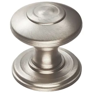 Ring Cabinet Door Knob Rose - 38mm Satin Nickel - Round Cupboard Pull Handle