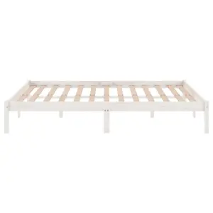 Berkfield Bed Frame White Solid Wood 120x190 cm Small Double