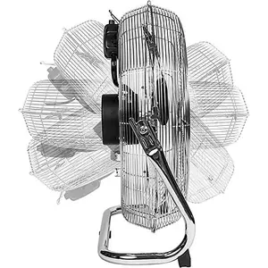 MYLEK High Velocity Floor Fan Air Circulator Industrial Cooling 18 Inch Cool Cold Chrome - 3 Speed Portable - Adjustable Tilt