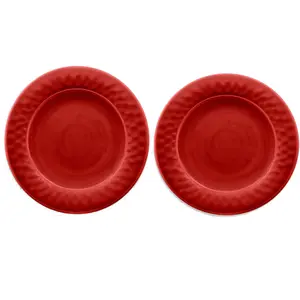 Purely Home Crackle Red Melamine Side Plates - Set of 2