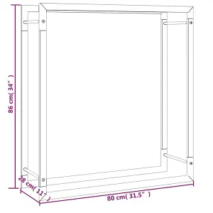 Berkfield Firewood Rack Matt Black 80x28x86 cm Steel