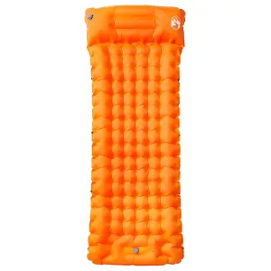 Self Inflating Camping Mattress with Pillow 1-Person Orange