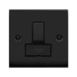 Matt Black 13A Fused Ingot Connection Unit Switched - Black Trim - SE Home