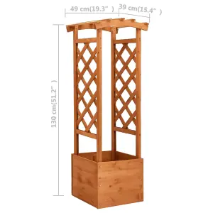 Berkfield Trellis Planter with Arch 49x39x130 cm Firwood