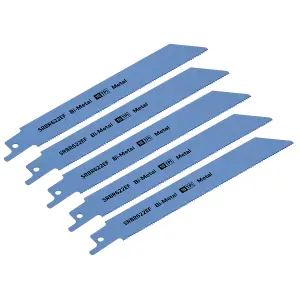 Sealey 150mm 18 TPI Metal Reciprocating Saw Blade Pack of 5 Pieces SRBR622EF