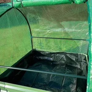 Metal Raised Vegetable Bed & Reinforced Grow Tunnel (100cm x 100cm)