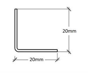 ILCOM decorative profile L 20mm x 2700mm x 0.6mm Silver Brushed Stainless Steel