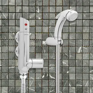 Deva Bidet Douche Shattaf and Thermostatic Valve Kit Hot Stop Override In Chrome Wall Mounted Toilet Pet Handheld Shower Muslim