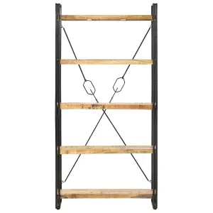 Berkfield 5-Tier Bookcase 90x30x180 cm Solid Mango Wood