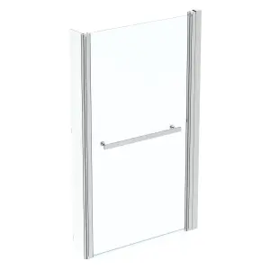 Ideal Standard Straight 1 panel Clear glass Bright Silver effect frame Bath screen, (W) 738mm (H) 1403mm