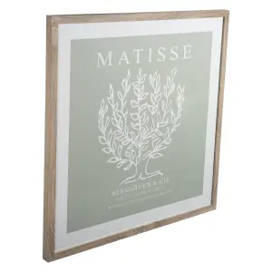 Matisse style Natural & Green Framed print (H)75cm x (W)75cm