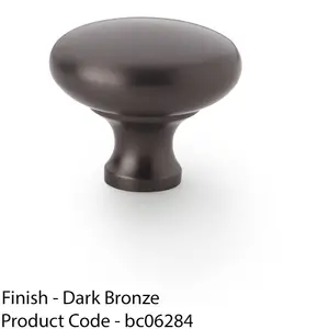 Victorian Round Door Knob - Dark Bronze 38mm - Kitchen Cabinet Pull Handle