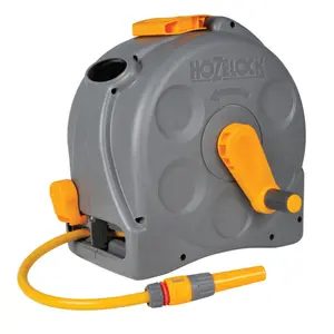 Hozelock Compact Enclosed Reel 25m Garden Hose Pipe Watering Cleaning Yard