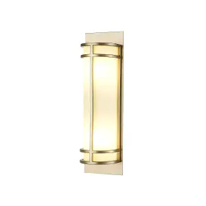 Luminosa Fusion 2 Light Flush Wall Lamp, Painted Natural Brass