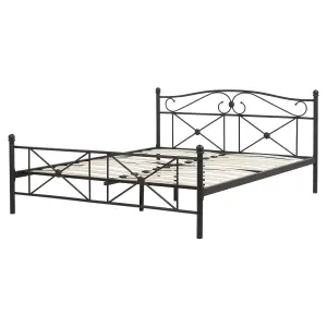 Metal EU King Size Bed Black RODEZ